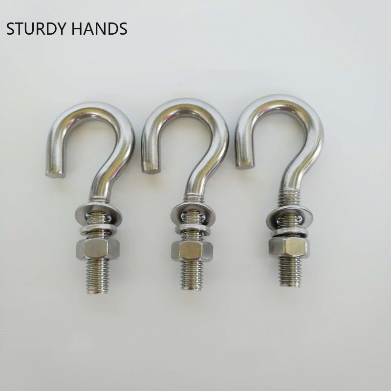 Home Bathroom Hardware - 2pcs สแตนเลสสตีลตะขอแขวนบ้านระเบิดโคมไฟ Hook Swing Hook ห้องน้ํา