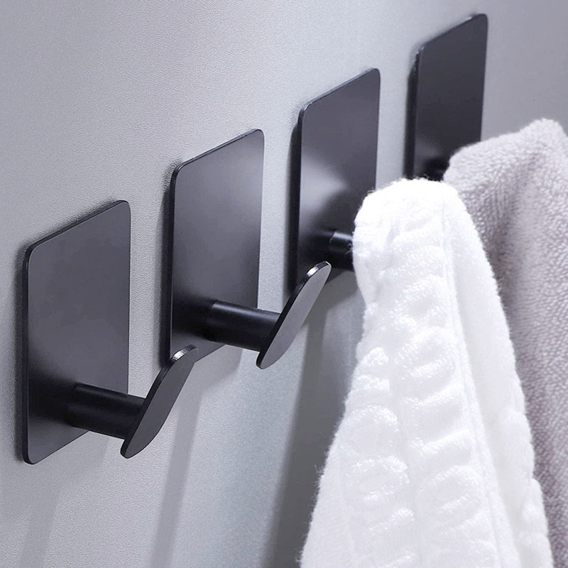 Home Bathroom Hardware - ชุดราวแขวนผ้าเช็ดตัวและตะขอแขวนเสื้อผ้าสแตนเลส 1/4 ชิ้น สำหรับห้องน้ำ ห้องนอน อุปกรณ์จัดเก็บของใช้ในบ้าน