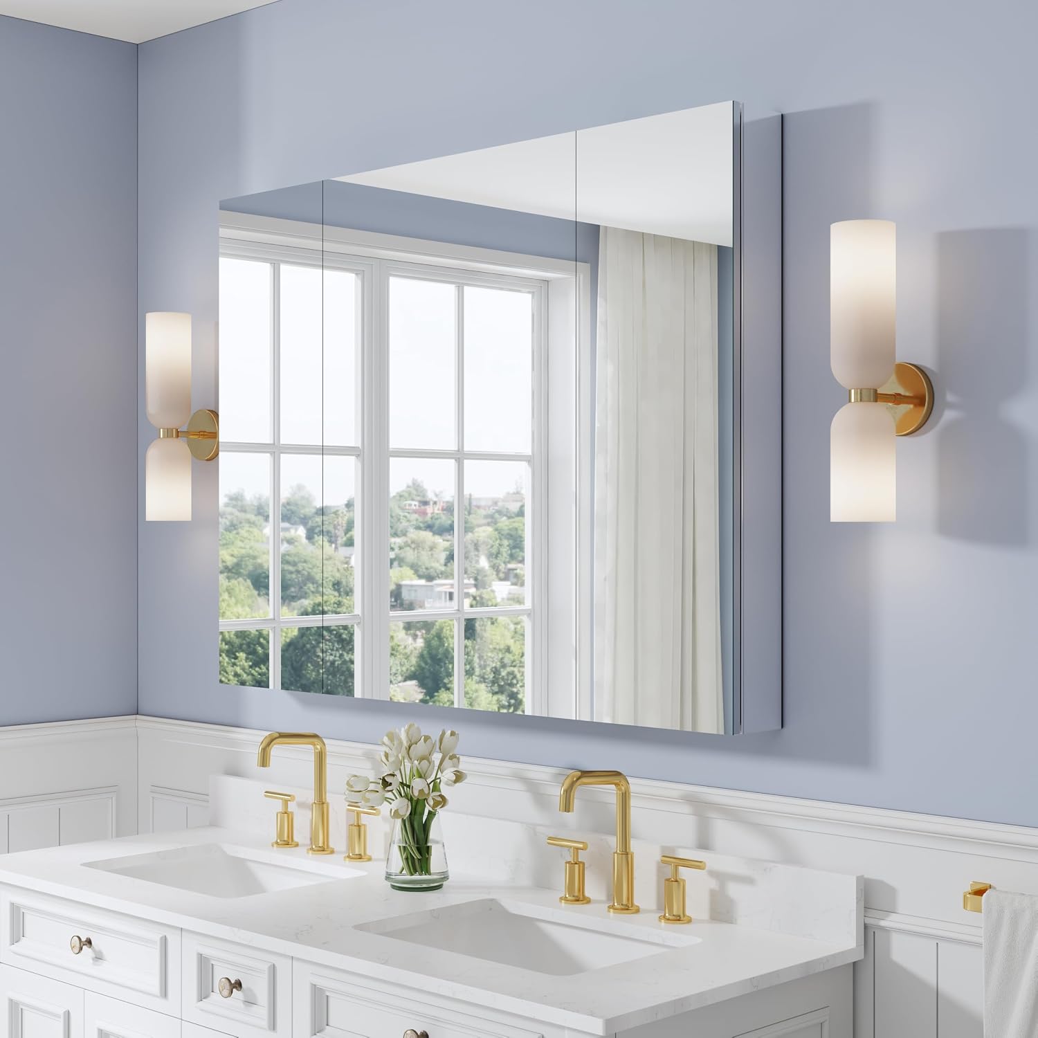 Bathroom Cabinet Mirror - ตู้ยาในห้องน้ำขนาด 48