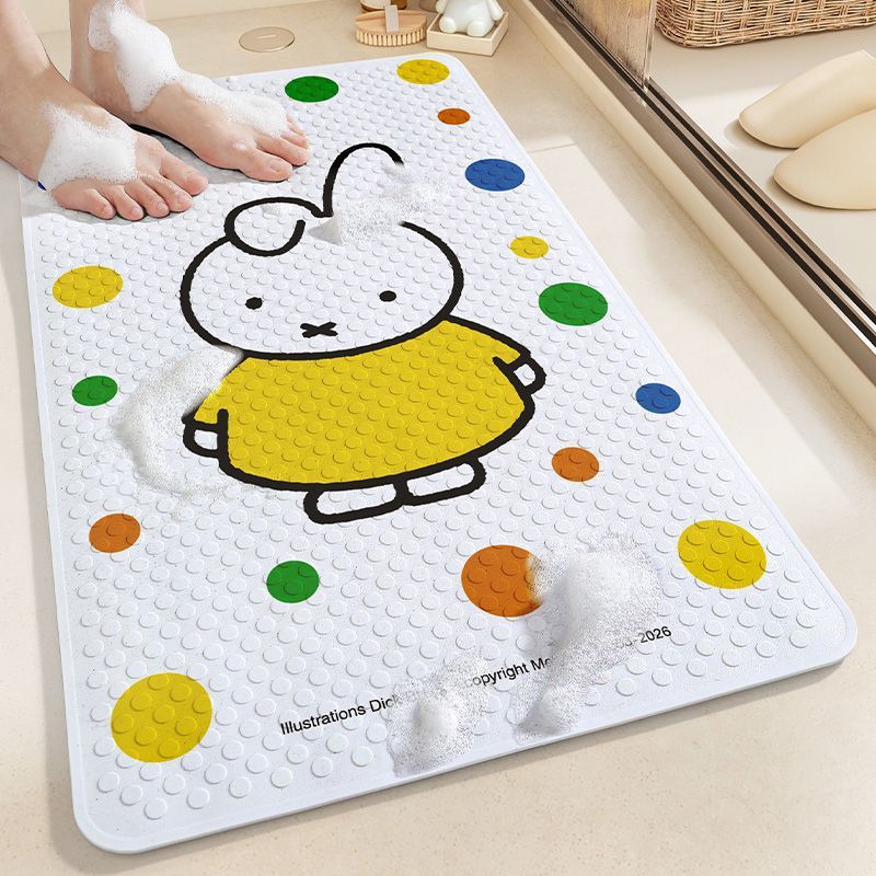 Non Slip Bath Mat - พรมปูพื้นห้องน้ำลายมิฟฟี่ พร้อมถ้วยดูดสุญญากาศ แข็งแรง ไม่ลื่น ทนทานต่อการสึกหรอ ทำความสะอาดง่าย