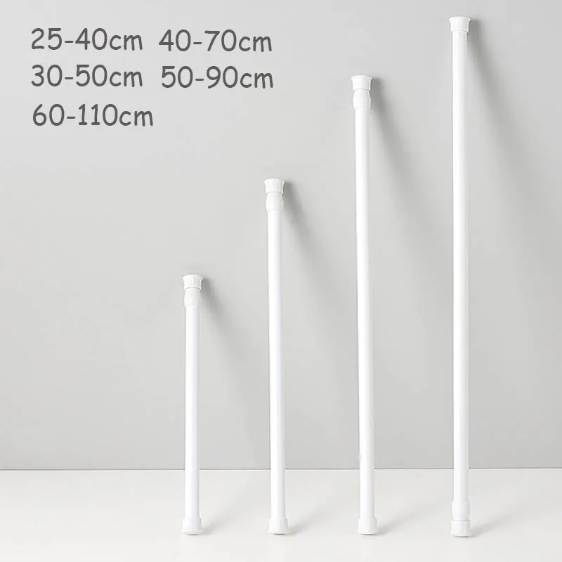 Home Bathroom Window - 25-110 ซม.สปริงโหลดขยาย Rod มัลติฟังก์ชั่นปรับผ้าม่าน Telescopic POLE