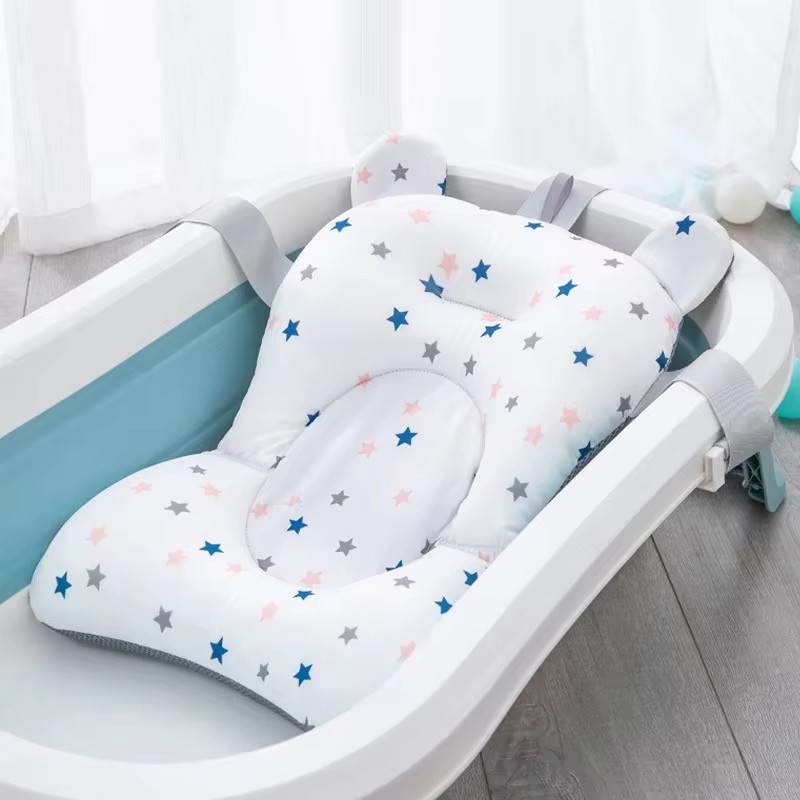Non Slip Bath Mat - เบาะรองอาบน้ำเด็กแบบพับได้ ป้องกันการลื่น นุ่มสบาย รองรับร่างกาย สำหรับเด็กแรกเกิด