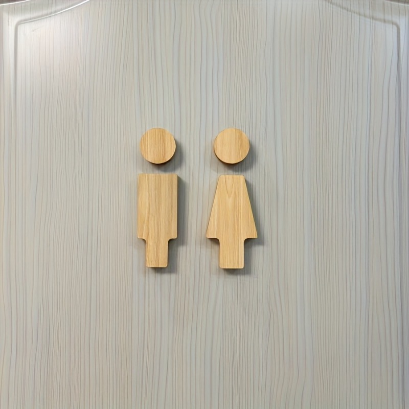 Home Bathroom Gadgets - ป้ายห้องน้ําไม้ 2 ชิ้นสําหรับประตูห้องน้ําชายและหญิงเหมาะสําหรับบ้านและสํานักงานอุปกรณ์ห้องน้ํา