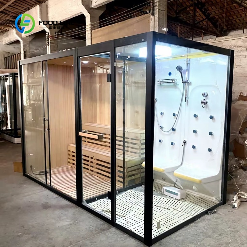 Home Bathroom Sauna - ห้องซาวน่าไม้แบบกำหนดเองพร้อมห้องอบไอน้ำ ห้องอบไอน้ำกระจกนิรภัย ห้องอาบน้ำอเนกประสงค์