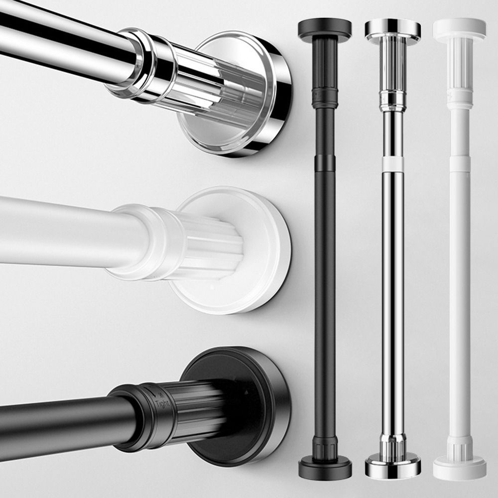 Home Bathroom Hardware - ก้านราวตากยืดหดได้สำหรับเสื้อผ้า35-80ซม. ทำจากสเตนเลสไม่ต้องเจาะราวม่านสำหรับระเบียงห้องน้ำอุปกรณ์สำหรับบ้าน