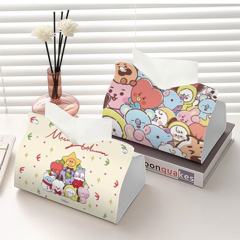 Home Bathroom Gadgets - กล่องกระดาษเช็ดมือลาย BT21 รูปแบบรถการ์ตูน เหมาะสำหรับวางของในห้องน้ำ 2026
