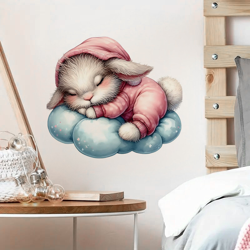 Home Bathroom Window - น่ารัก Sleepy Bunny สติกเกอร์กันน้ํา Home Wall