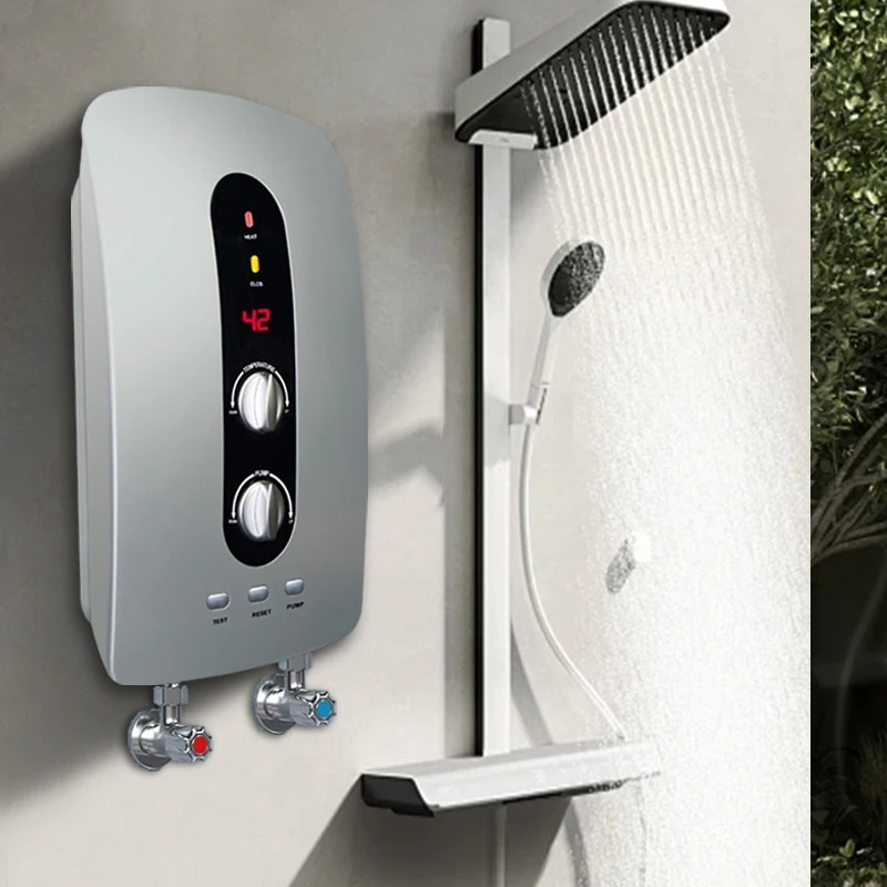 Home Bathroom Geyser - เครื่องทำน้ำอุ่นแบบพกพา Oem 2025 ทองแดงสีแดง 220V 50Hz