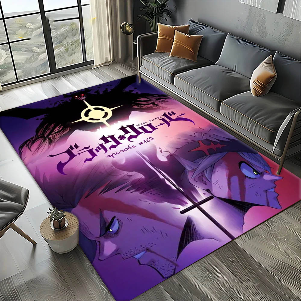 Home Bathroom Rugs - การ์ตูนอะนิเมะ B-Black H-Hot Clover พรมปูพื้นสำหรับตกแต่งห้อง ห้องครัว
