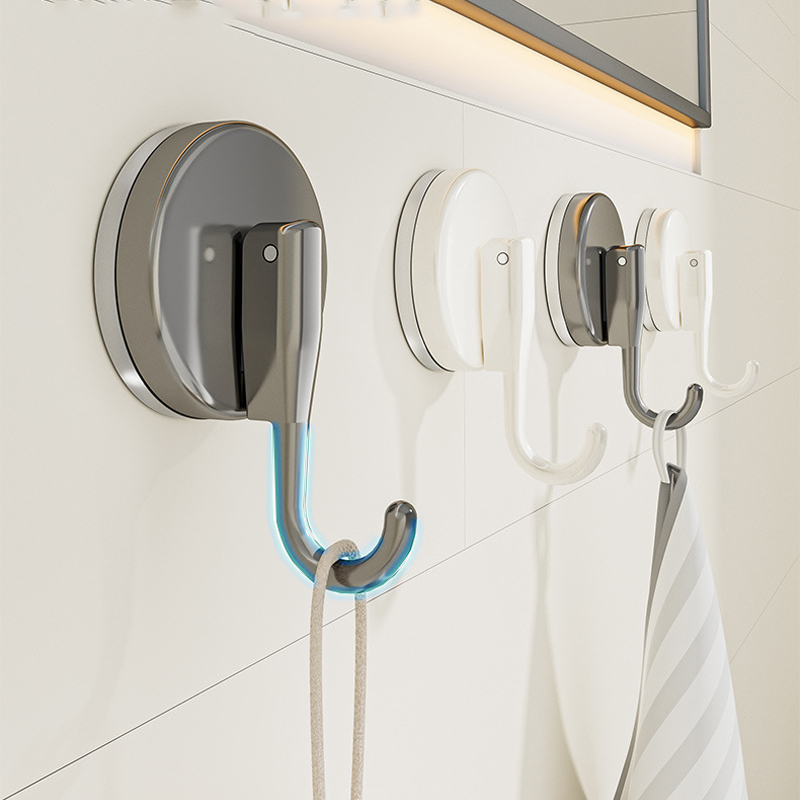 Home Bathroom Gadgets - ถ้วยดูดตะขอ Punch-ฟรีมัลติฟังก์ชั่แขวนกุญแจตะขอเสื้อผ้าห้องน้ํา Robe Coat ผ้าเช็ดตัว Hook