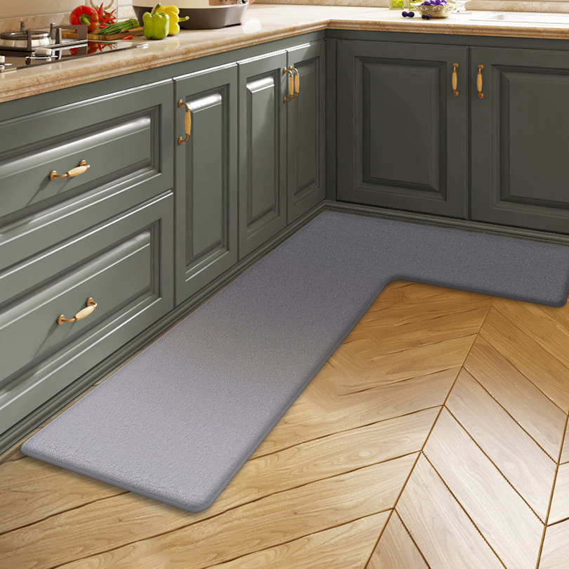 Home Bathroom Rugs - ห้องครัวสีทึบรูปตัว L ทนสิ่งสกปรกพรมปูพื้นนุ่มร้านอาหารมุมดูดซับพรมปูพื้นห้องน้ําพรมกันลื่นพรมประตู