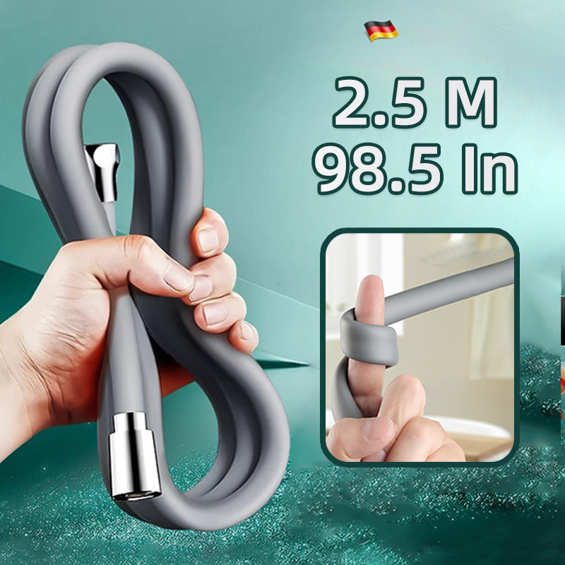 Home Bathroom Gadgets - 2.5 ม. สีเทายาวพิเศษสายฝักบัวซิลิโคน Universal Handheld Shower