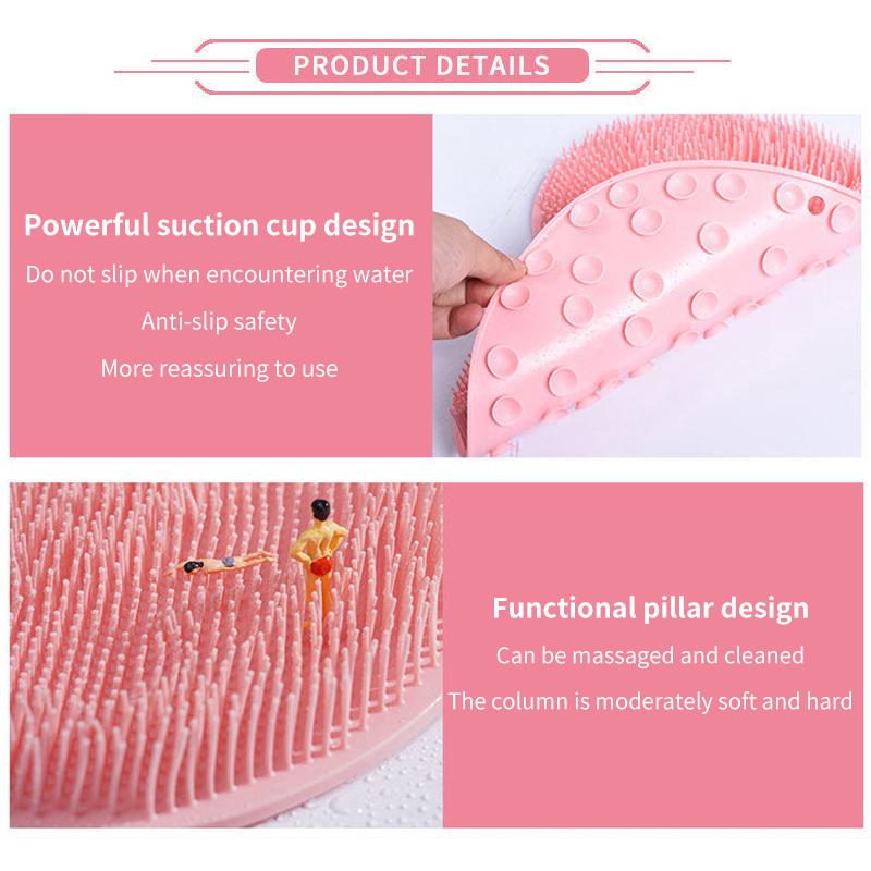 Non Slip Bath Mat - แผ่นขัดเท้าติดผนังสำหรับอาบน้ำ แผ่นขัดหลังกันลื่น ช่วยผลัดเซลล์ผิว เพื่อประสบการณ์การอาบน้ำที่สบาย
