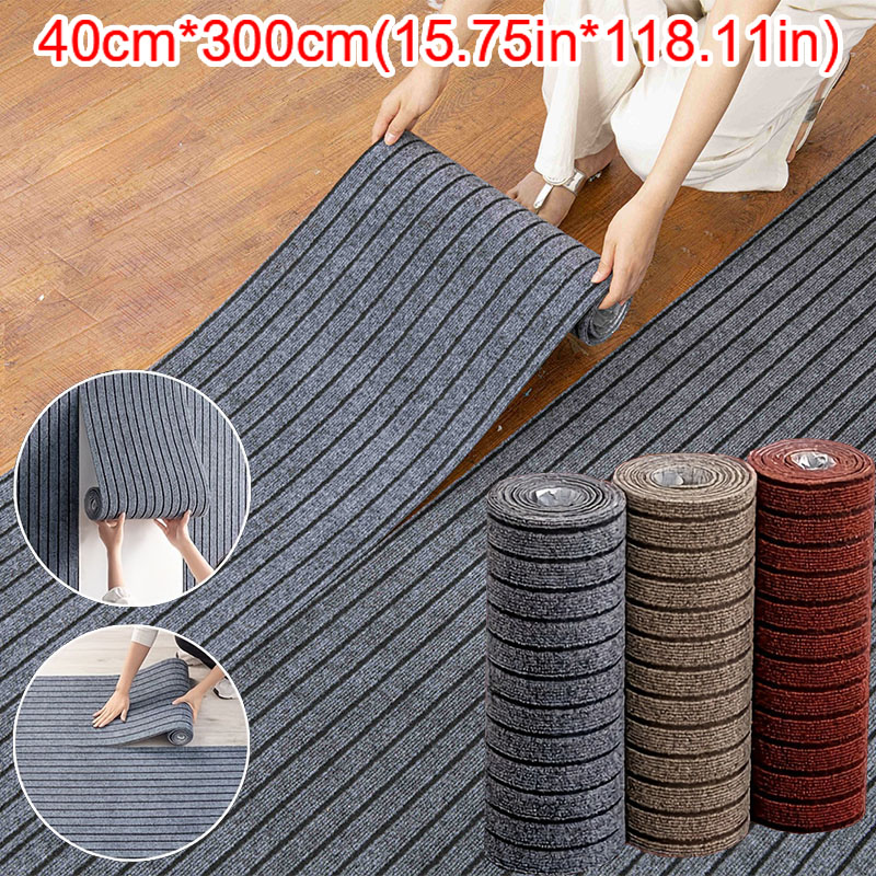 Home Bathroom Carpet - พรมปูพื้นลายทางสีพื้นขนาด 40 ซม. x 3 ม.