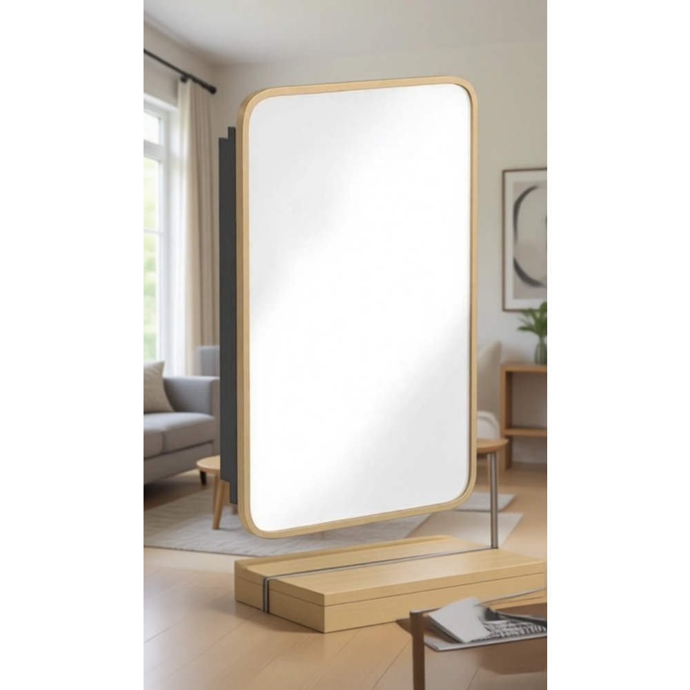 Bathroom Cabinet Mirror - ตู้ยาแบบฝังขนาด 16x24 นิ้ว พร้อมกรอบสีทอง กระจกขอบเอียง สำหรับจัดเก็บในห้องน้ำแบบกันสนิมและประหยัดพื้นที่