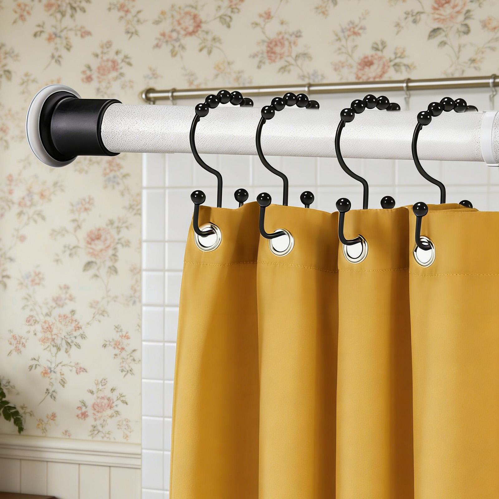 Home Bathroom Window - ตะขอแขวนผ้าเช็ดตัว 12 ชิ้น แบบเลื่อนได้สองชั้น สำหรับราวแขวนผ้าเช็ดตัว ใช้ได้กับบ้าน