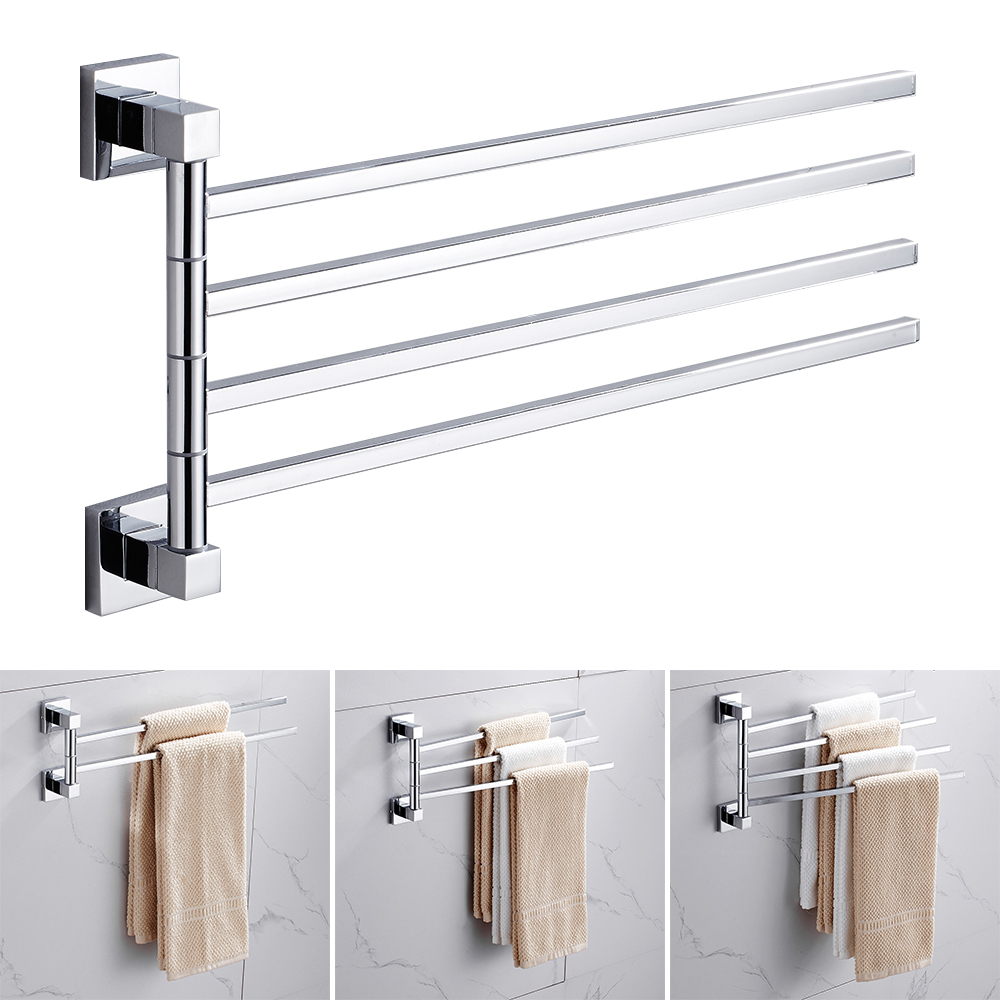 Home Bathroom Hardware - ผู้ถือผ้าเช็ดตัวสแตนเลสสวิงแขนราวแขวนผ้าเช็ดตัวติดผนังชั้นวางผ้าขนหนูประหยัดพื้นที่แขวนฮาร์ดแวร์ห้องน้ําสําหรับ Home Hotel