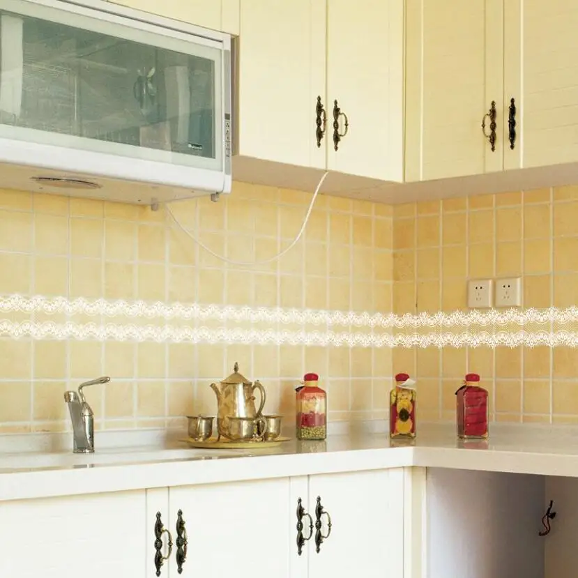 Home Bathroom Window - สติ๊กเกอร์ติดผนังลายลูกไม้หวานๆ สำหรับตกแต่งขอบกระเบื้องห้องครัว ขอบหน้าต่าง ขอบประตู ตกแต่งบ้าน ห้องน้ำ