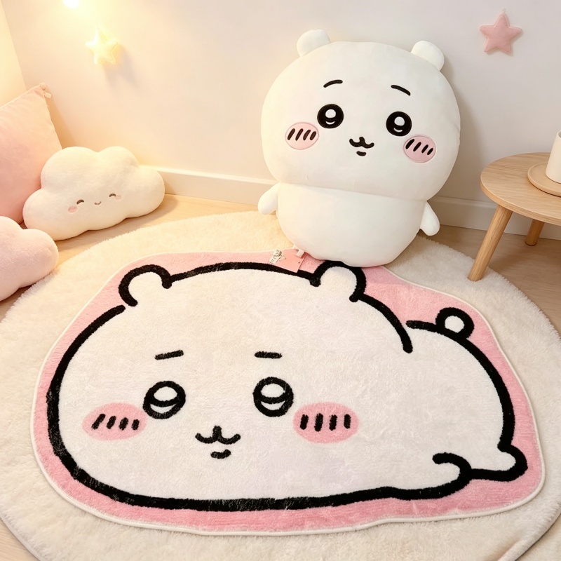 Home Bathroom Rugs - พรมการ์ตูน Chiikawa ลายอนิเมะ Hachiware Usagi พรมปูพื้นขนนุ่มสำหรับห้องน้ำ
