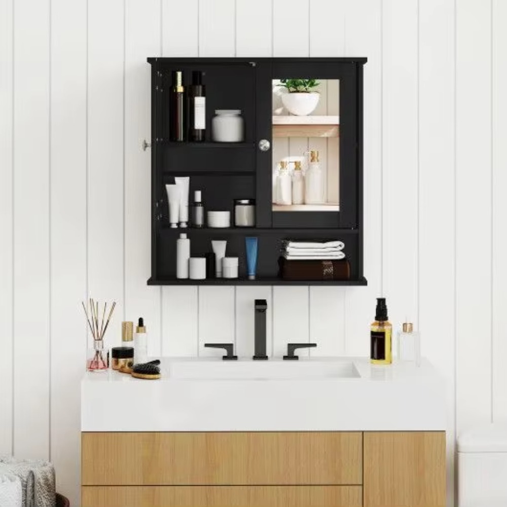 Bathroom Cabinet Mirror - ตู้เก็บของติดผนังห้องน้ำพร้อมกระจกและตู้เก็บของ