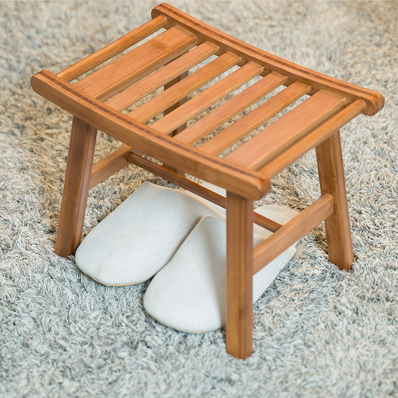 Home Bathroom Sauna - เก้าอี้อาบน้ำไม้ไผ่ 1 ชิ้น กันลื่น ขนาดเล็ก สำหรับใช้ในบ้าน