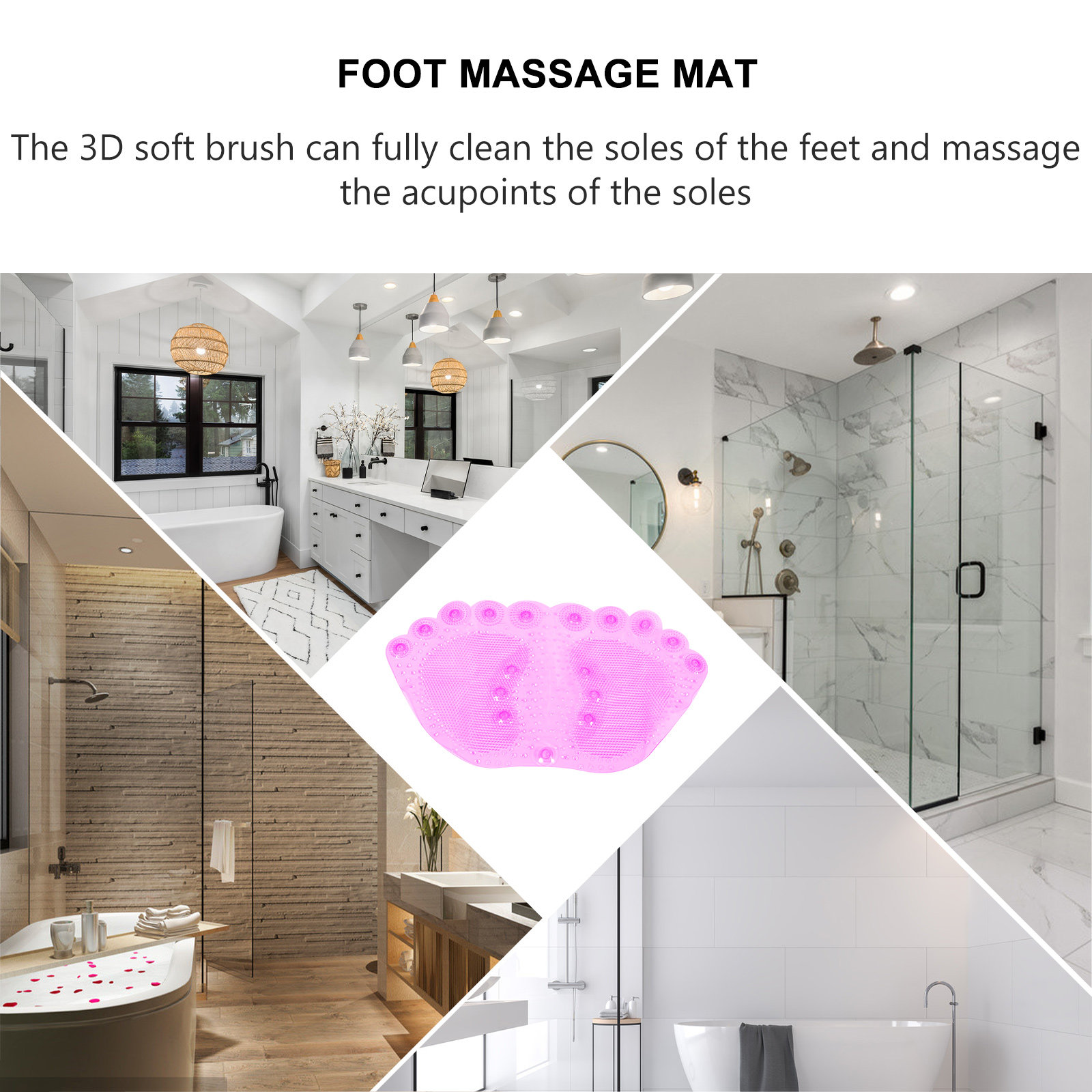 แผ่นรองอาบน้ำแบบนวด 1 ชิ้น ทำจ - Home Bathroom Sauna บทวิจารณ์และราคา