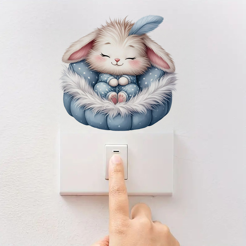 น่ารัก Sleepy Bunny สติกเกอร์ก - Home Bathroom Window บทวิจารณ์และราคา