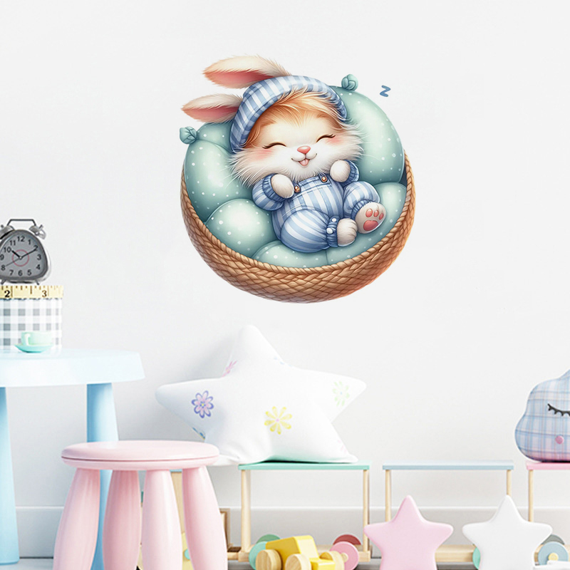 น่ารัก Sleepy Bunny สติกเกอร์ก - Home Bathroom Window บทวิจารณ์และราคา