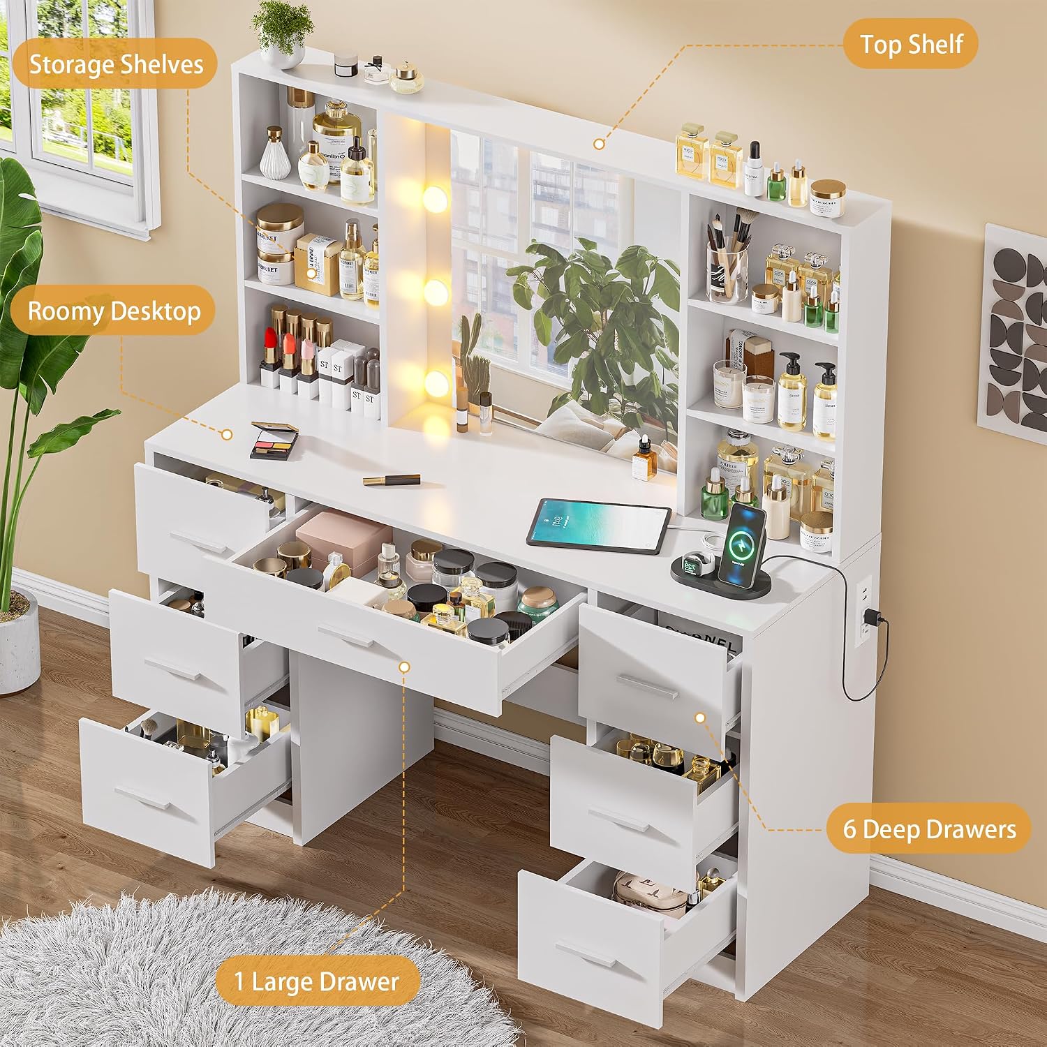 โต๊ะเครื่องแป้งขนาดใหญ่พร้อมกร - Home Outlet Bathroom Vanity บทวิจารณ์และราคา