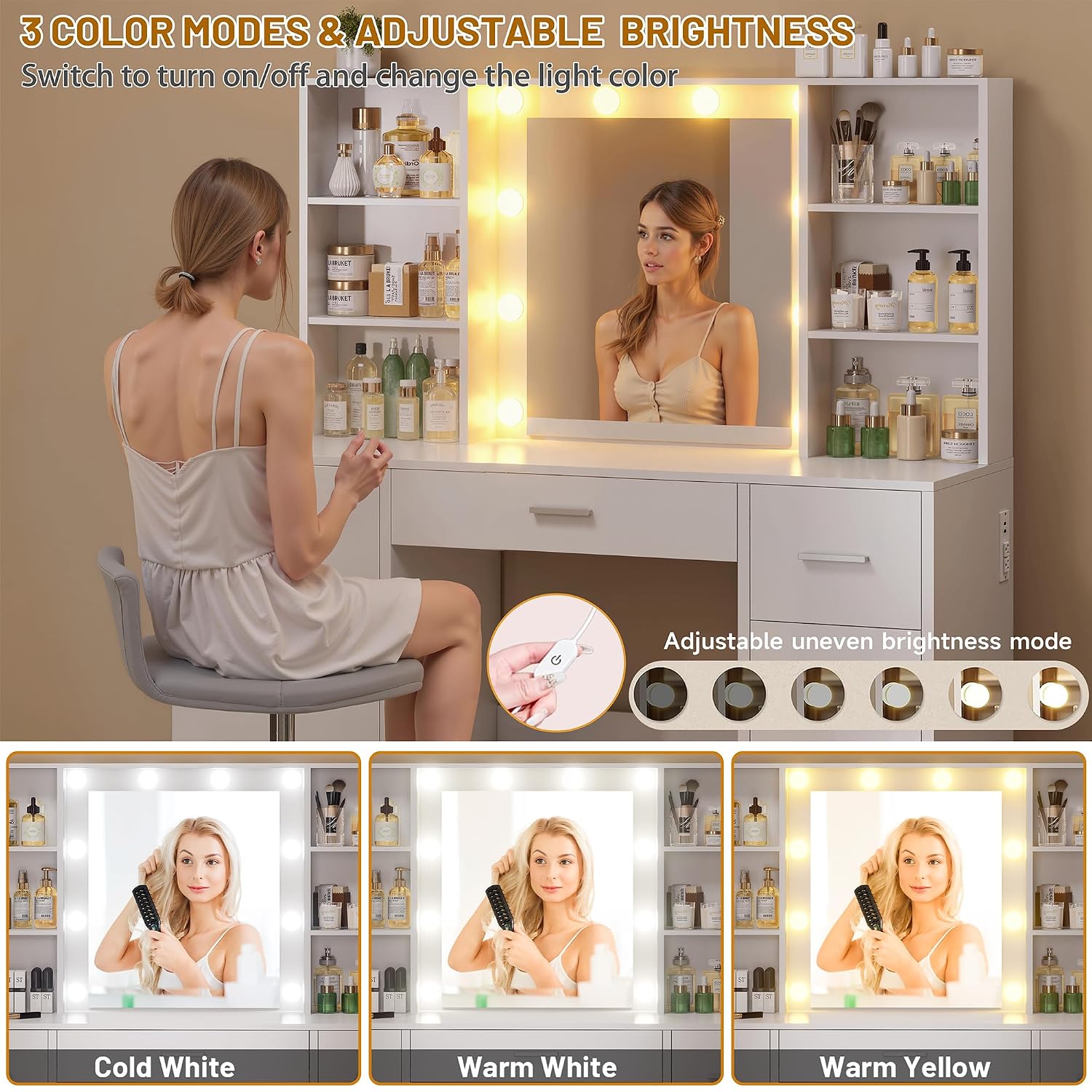 โต๊ะเครื่องแป้งขนาดใหญ่พร้อมกร - Home Outlet Bathroom Vanity บทวิจารณ์และราคา
