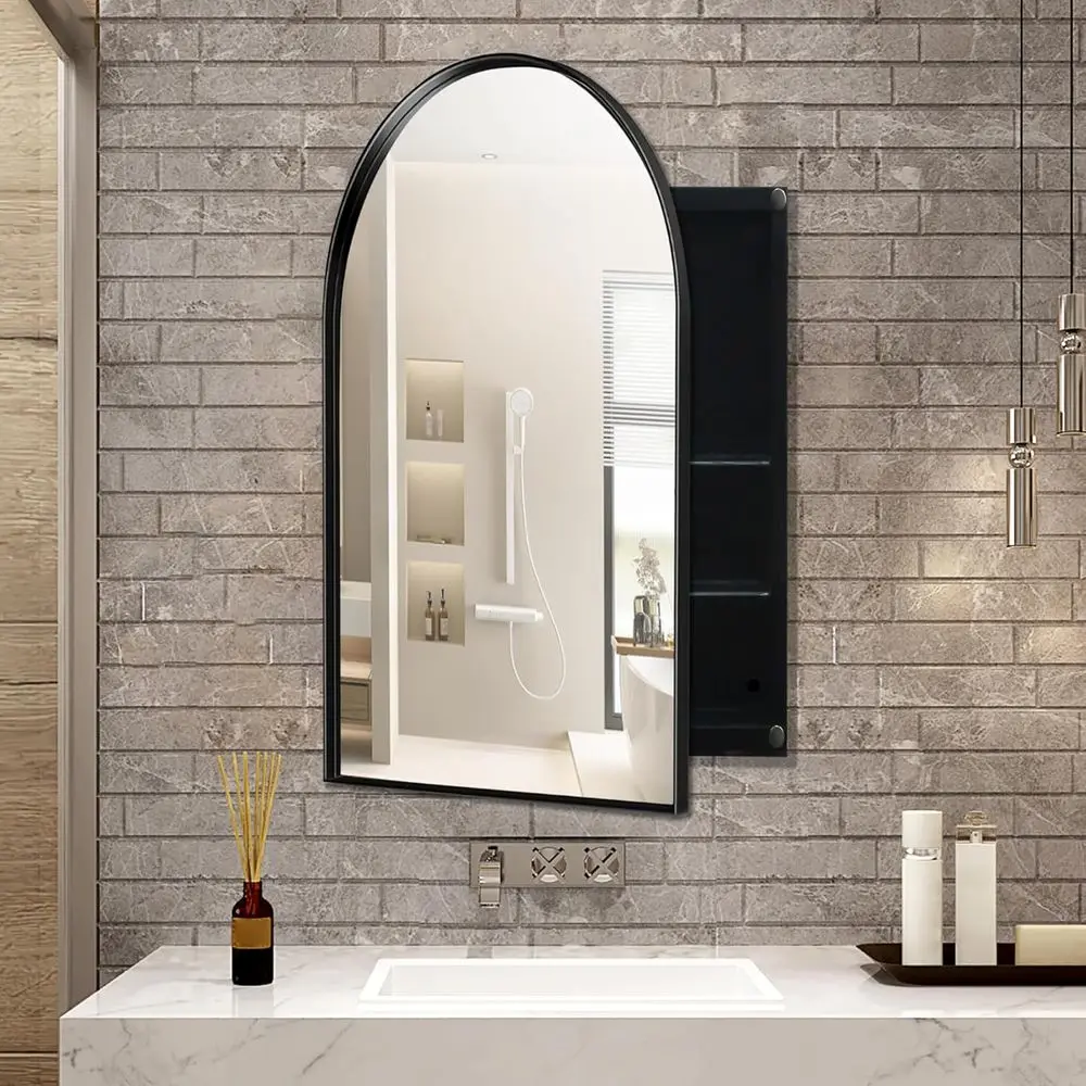 ตู้ยาติดผนังทรงโค้งพร้อมกระจก  - Bathroom Cabinet Mirror บทวิจารณ์และราคา
