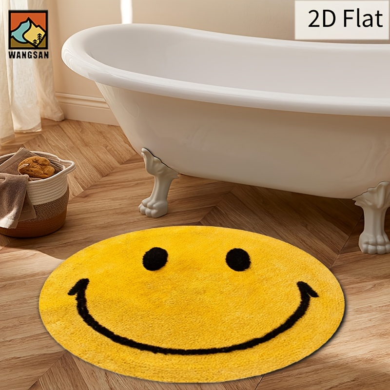 พรมผ้าสักหลาดทรงกลม 2 มิติ ลาย - Home Bathroom Rugs บทวิจารณ์และราคา