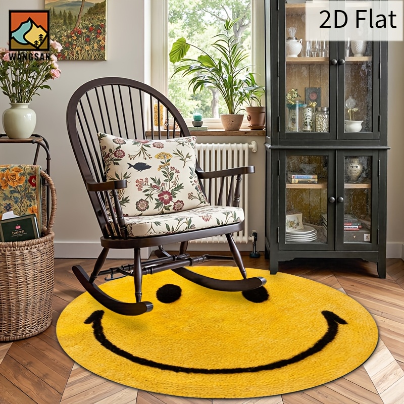 พรมผ้าสักหลาดทรงกลม 2 มิติ ลาย - Home Bathroom Rugs บทวิจารณ์และราคา