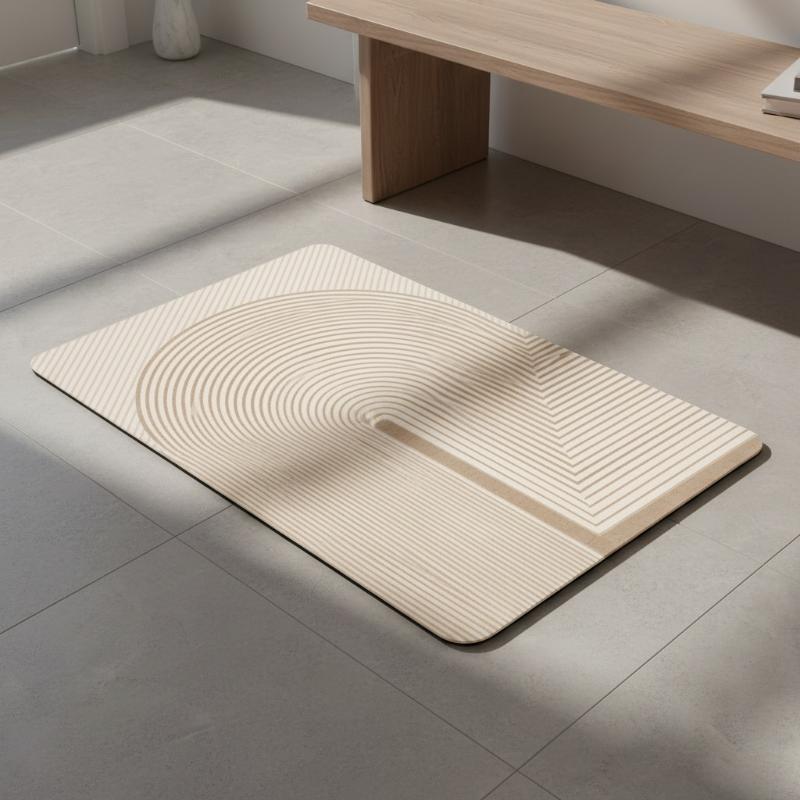 พรมเช็ดเท้าไดอะตอมไมต์ลายทางสี - Non Slip Bath Mat บทวิจารณ์และราคา