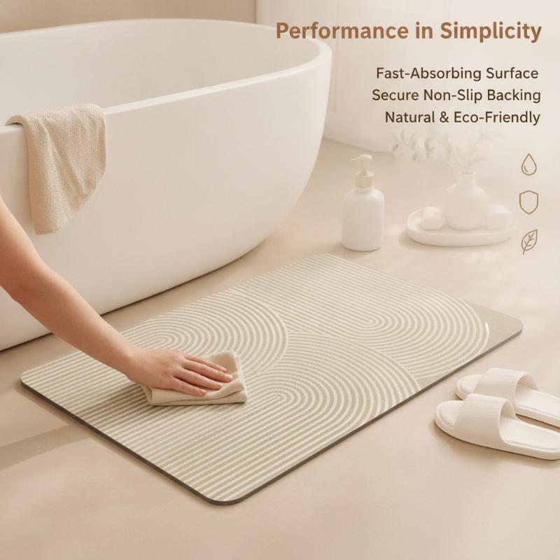 พรมเช็ดเท้าไดอะตอมไมต์ลายทางสี - Non Slip Bath Mat บทวิจารณ์และราคา