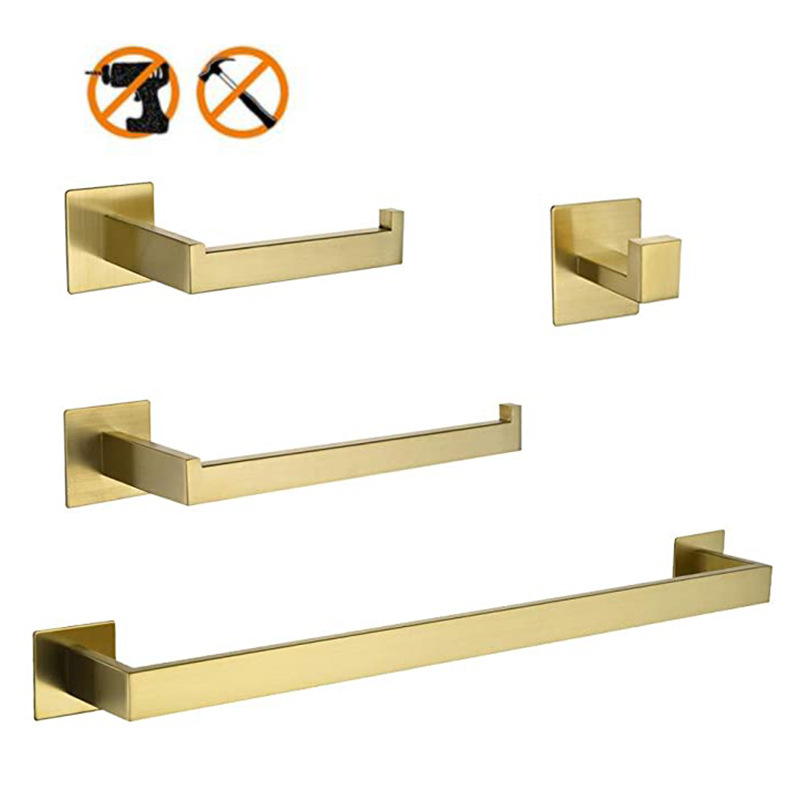 ชุดอุปกรณ์ห้องน้ำสีทอง 4 ชิ้น  - Home Bathroom Hardware บทวิจารณ์และราคา