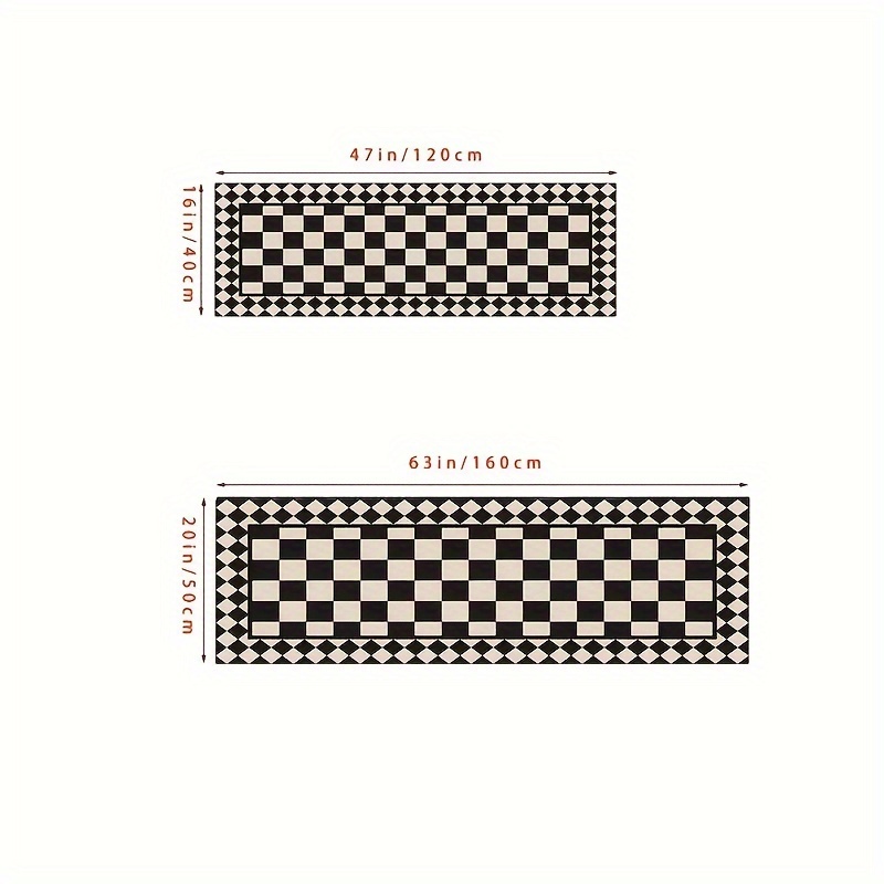 VIKAMA พรมลายตารางหมากรุกสีดำข - Home Bathroom Rugs บทวิจารณ์และราคา