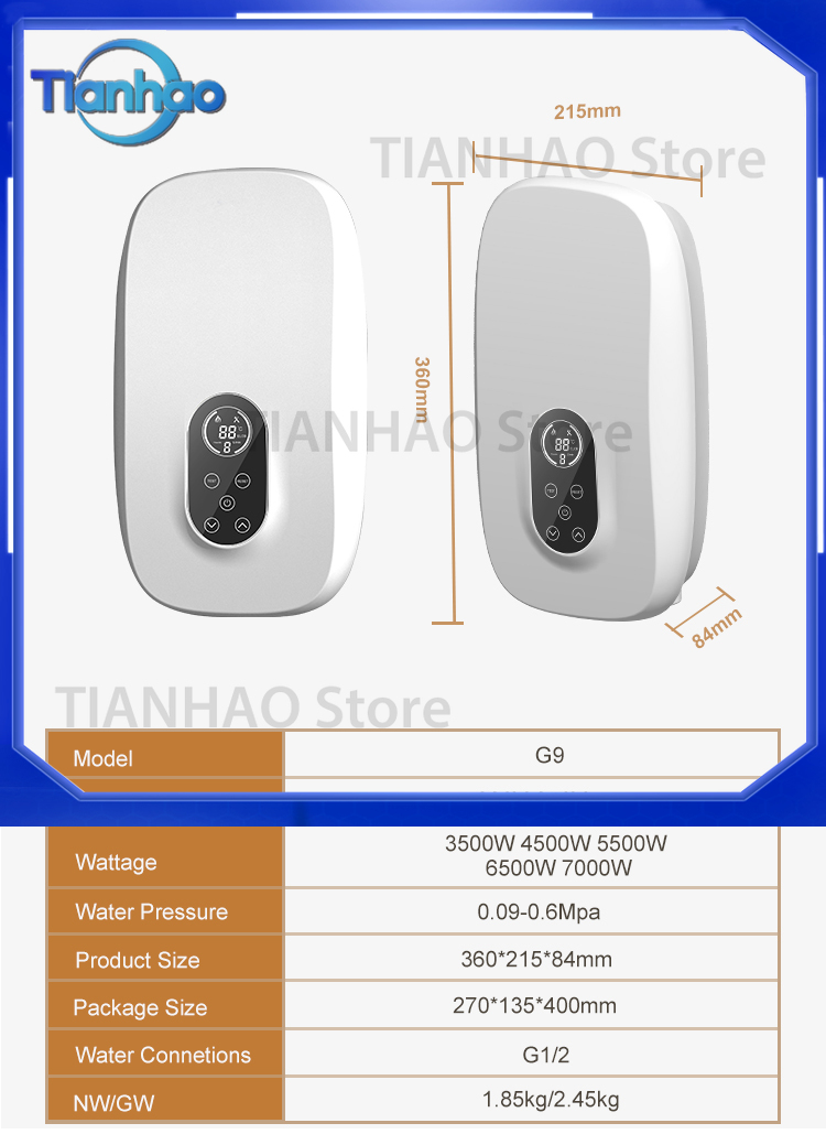 เครื่องทำน้ำอุ่นไฟฟ้าแบบทันที  - Home Bathroom Geyser บทวิจารณ์และราคา