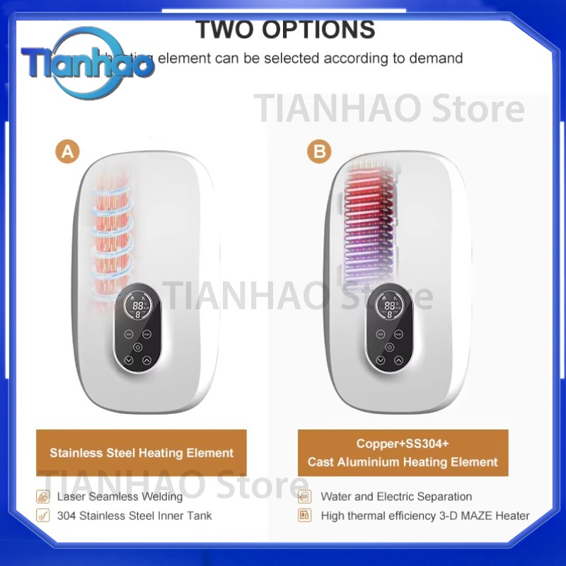 เครื่องทำน้ำอุ่นไฟฟ้าแบบทันที  - Home Bathroom Geyser บทวิจารณ์และราคา