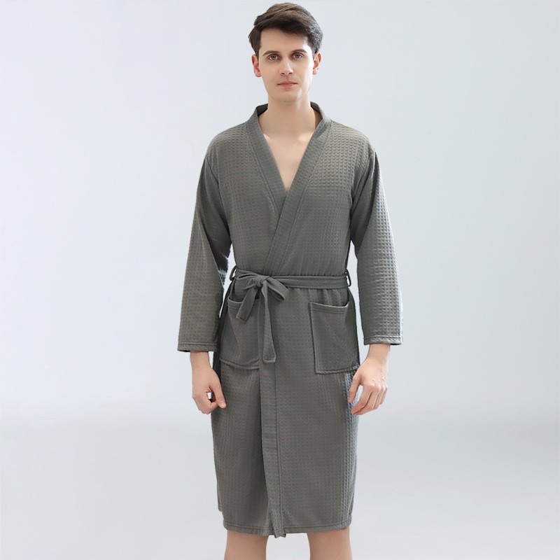 เสื้อคลุมอาบน้ำผู้ชายแบบวาฟเฟิ - Home Bathroom Sauna บทวิจารณ์และราคา
