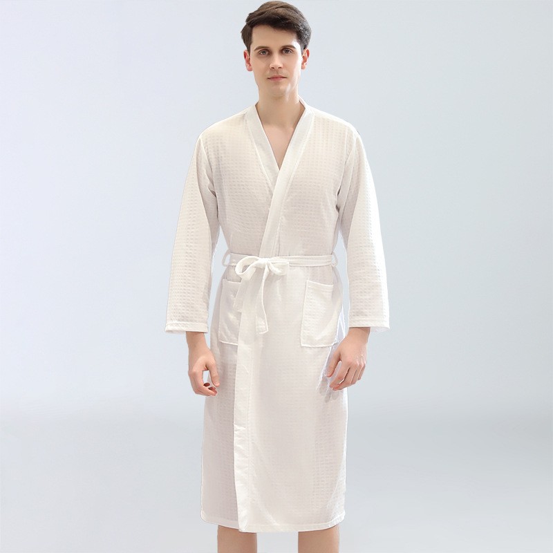 เสื้อคลุมอาบน้ำผู้ชายแบบวาฟเฟิ - Home Bathroom Sauna บทวิจารณ์และราคา