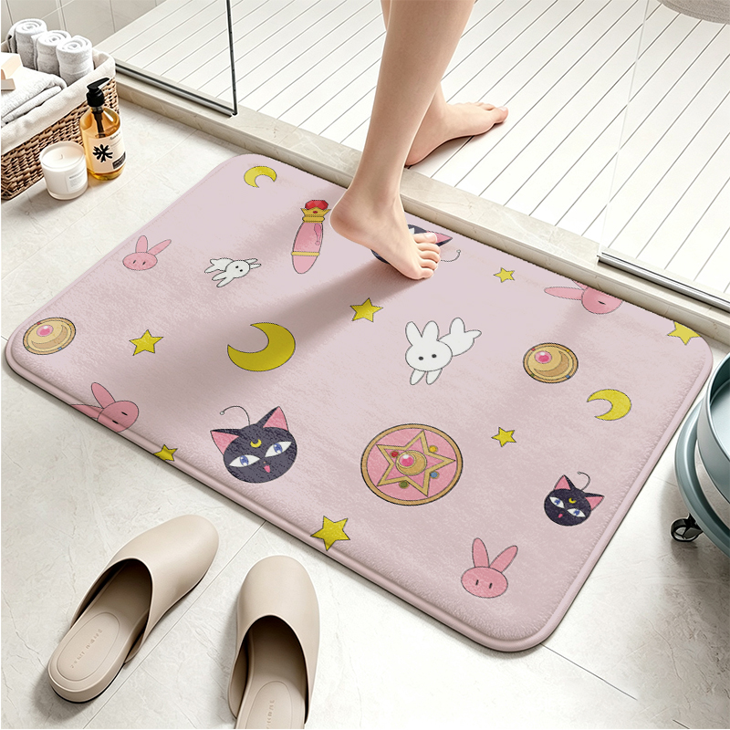 พรมเช็ดเท้าลายเซเลอร์มูน ผ้าฟล - Non Slip Bath Mat บทวิจารณ์และราคา