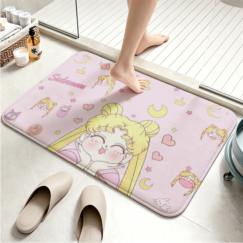 พรมเช็ดเท้าลายเซเลอร์มูน ผ้าฟล - Non Slip Bath Mat บทวิจารณ์และราคา