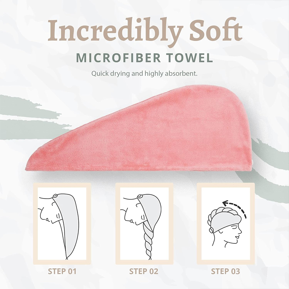 ผ้าขนหนูคลุมผมคอรัลฟลีซ 1 ชิ้น - Home Bathroom Gadgets บทวิจารณ์และราคา