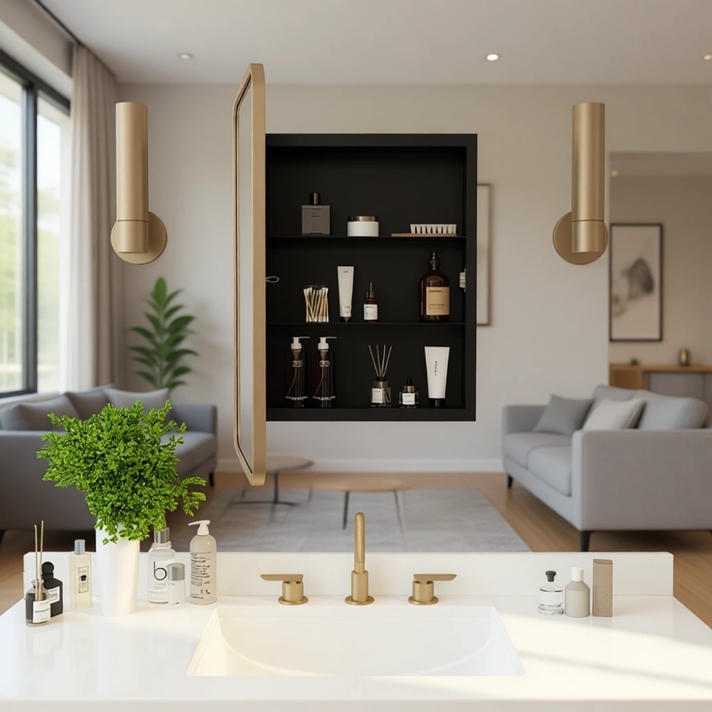 ตู้ยาแบบฝังขนาด 16x24 นิ้ว พร้ - Bathroom Cabinet Mirror บทวิจารณ์และราคา