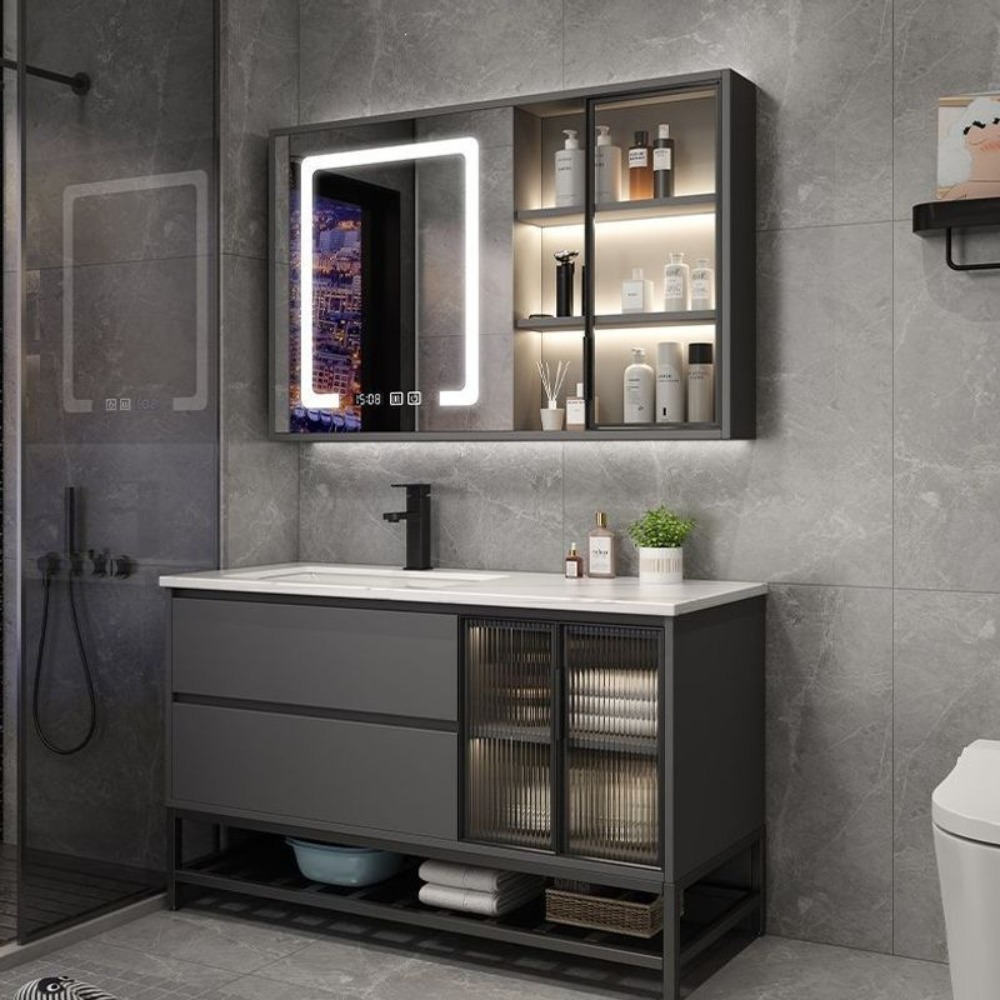 ตู้ห้องน้ำหินอ่อนหรูหราแบบเรีย - Bathroom Cabinet Mirror บทวิจารณ์และราคา