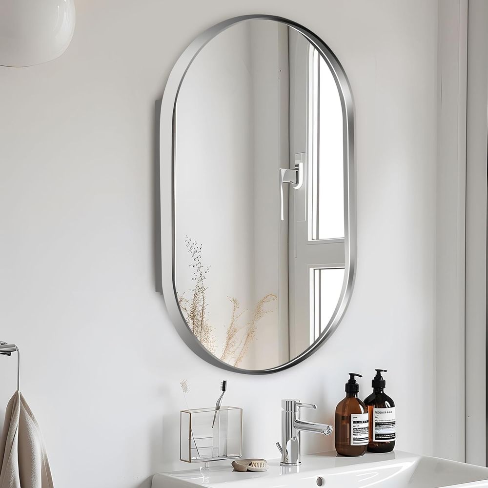 ตู้ยาในห้องน้ำแบบฝังผนังทรงรีข - Bathroom Cabinet Mirror บทวิจารณ์และราคา
