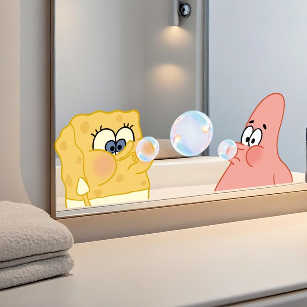 สติ๊กเกอร์ติดกระจกห้องน้ำลายสพ - Home Bathroom Gadgets บทวิจารณ์และราคา